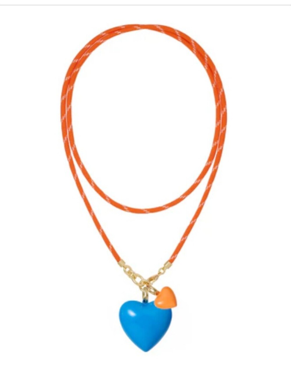 Roxanne Assoulin The Happy Cord Long Big Double Heart Necklace